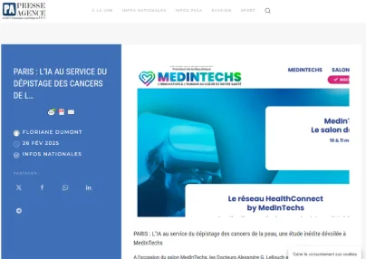 Paris : L'IA au service du dépistage des cancers de la peau, une étude inédite dévoilée à MedInTechs