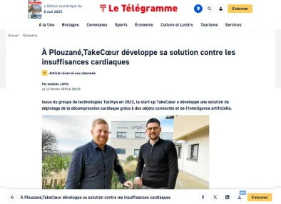 À Plouzané,TakeCœur développe sa solution contre les insuffisances cardiaques