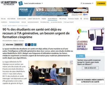 90 % des étudiants en santé ont déjà eu recours à l’IA générative, un besoin urgent de formation s’exprime