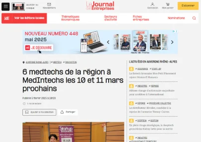 6 medtechs de la région à MedIntechs les 10 et 11 mars prochains