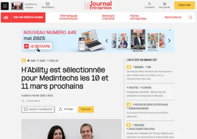 H’Ability est sélectionnée pour Medintechs les 10 et 11 mars prochains