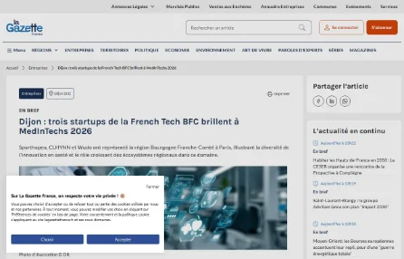 Dijon : trois startups de la French Tech BFC brillent à MedInTechs 2026