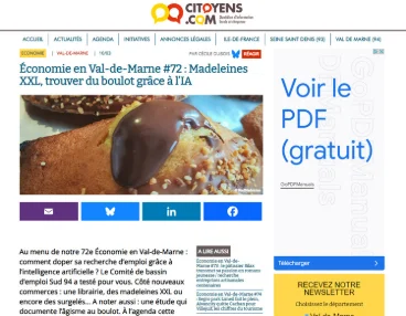 Économie en Val-de-Marne #72 : Madeleines XXL, trouver du boulot grâce à l'IA