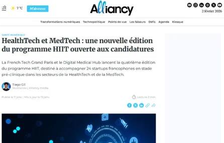 HealthTech et MedTech : une nouvelle édition du programme HIIT ouverte aux candidatures