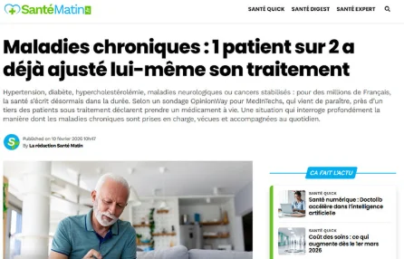 Maladies chroniques : 1 patient sur 2 a déjà ajusté lui-même son traitement
