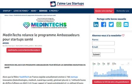 MedInTechs relance le programme Ambassadeurs pour startups santé