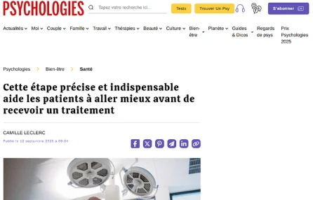 Cette étape précise et indispensable aide les patients à aller mieux avant de recevoir un traitement
