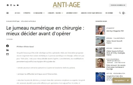 Le jumeau numérique en chirurgie : mieux décider avant d’opérer